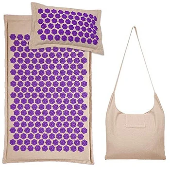 

Massage Yoga Mat Nature Linen Coconut palm Yoga Fitness mat sport pillow mat with bag Lotus Spike Acupressure Mat Cushion