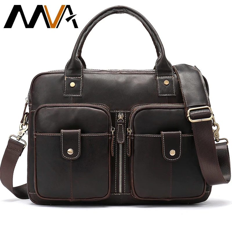 

MVA Genuine Leather Bag Men's Brisfcase/Office Bags For Men Handbags Business Messenger Bag Men Leather Laptop Bags Man 8539