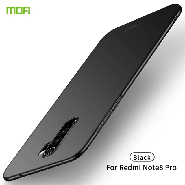 Черный MOFI для Xiaomi Redmi Примечание 8 Pro чехол для планшета с эффектом потертости ультра-тонкий полный охват задняя крышка чехол в виде ракушки для Xiaomi Redmi Note 6 Pro Чехол - Цвет: Черный