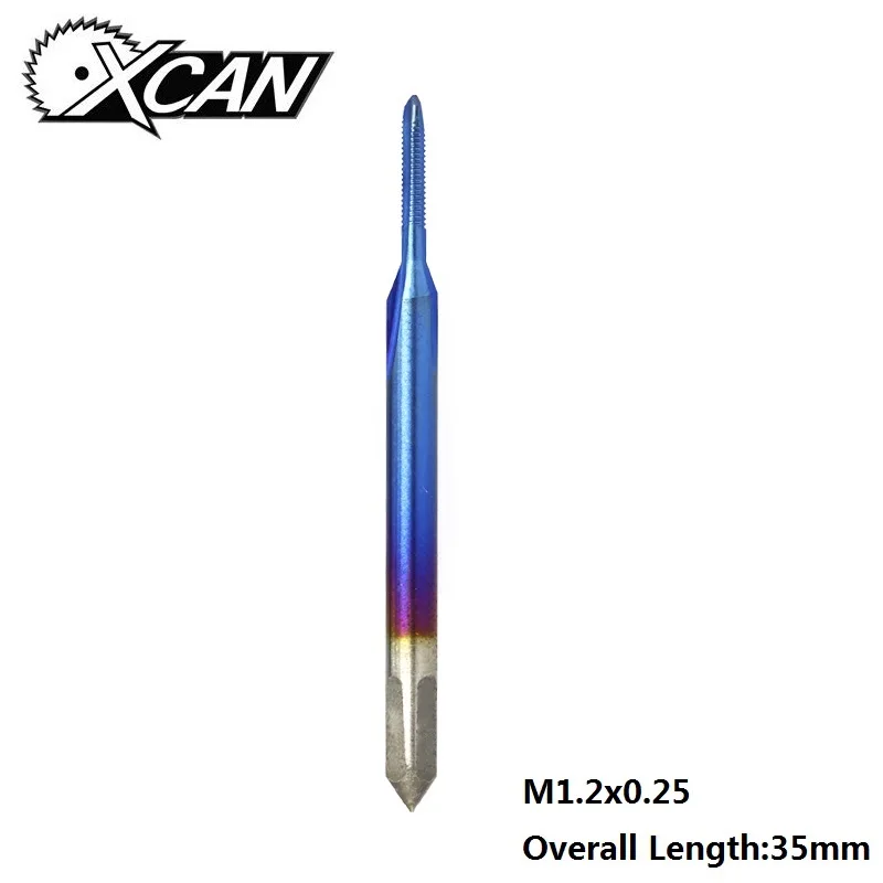 XCAN M1-M1.8 Nano с голубым покрытием метрический резьбовой кран прямой флейта машинный кран HSS 6542 винтовой кран сверло - Цвет: 1pc M1.2x0.25