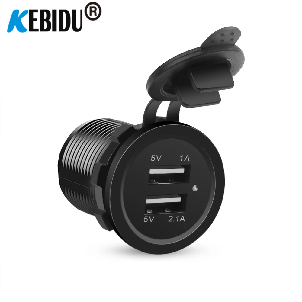 

Boat Car Waterproof 12V Dual USB Power Charger Two Port Adapter Switch Socket Outlet Plug DC 12V 3.1A Panel Mount Fast Charge