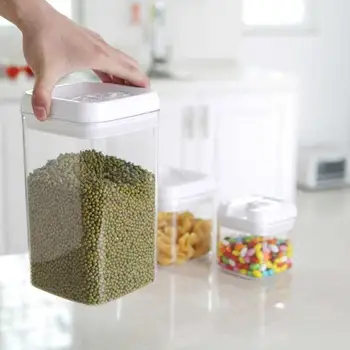 

Airtight Food Storage Container Plastic Kitchen Refrigerator Multigrain Box Sealed Transparent Storage Tank Noodle Cans Q1P7