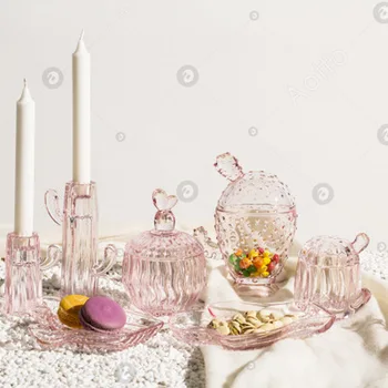 

European Storage Jar Cactus Candlestick Soap Glass Ashtray Snack Tray Trinket Boxes Lotion Jars Desktop Decoration Decoration