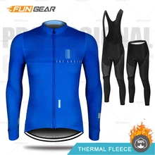 Зимняя мужская велосипедная Джерси с длинным рукавом, комплект, термальная флисовая велосипедная одежда, защита от холода, MTB, сохраняющая тепло, одежда для мужчин, для верховой езды