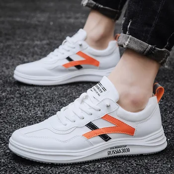 

Men's Shoes Spring Leather Casual Shoes Trend Wild Sneakers Fits True to Size, Take Your Normal Size PU Rubber Lace-up Mesh EVA