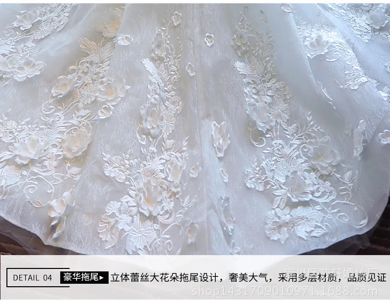 Vestidos de noiva, бальное платье принцессы с круглым вырезом, свадебное платье с кружевной аппликацией и длинным шлейфом, роскошное платье невесты, сексуальное платье с открытой спиной