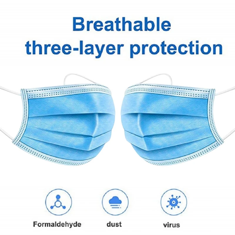 

New Three-layer Disposable Mask Anti-Dust Mask Respirator Dust-proof Breathable Mask Anti Haze Pm.2.5 Dust Mask