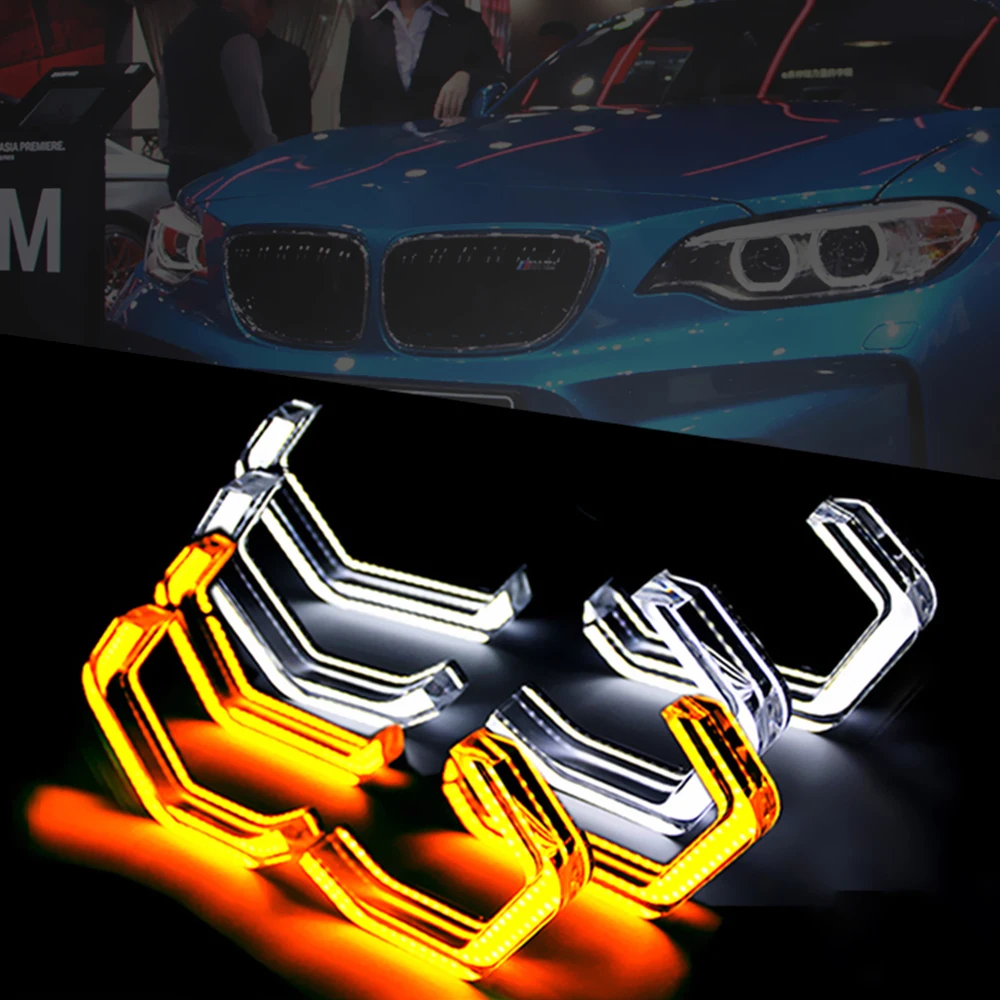 FORAUTO 4 шт. M4 Стиль автомобиля Ангельские глазки с несколькими цветами RGB Цвет SMD