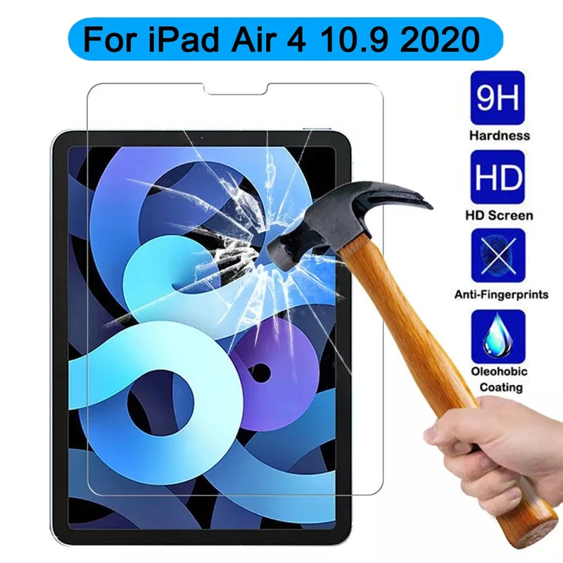 Vidrio Templado Premium para iPad Air 4 10,9 2020, Protector de pantalla delgada para Apple iPad Air 2020 de 4. ª generación, película protectora de vidrio 9H
