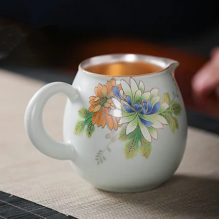 Ceramic Heat-resistant Ru Kiln Silver Plated Cup Sterling 999 Kungfu Puɾr Tea Set Home Ceremony Accessories Teaware | Дом и сад