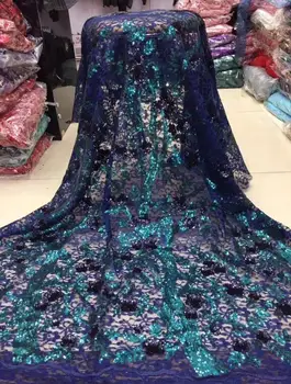 

Jolin-11.7811 Hot selling african sequins lace fabric tessel fringel embroidered tulle mesh lace fabric