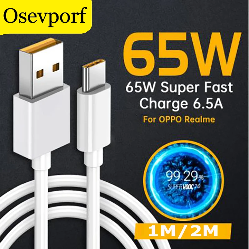 

65W 6.5A Super Fast Charging Cable Typec USB Data Transmission Wire USBC for Xiaomi Poco M3 X3 NFC F2 Mi 11 9 Remeal Huawei OPPO