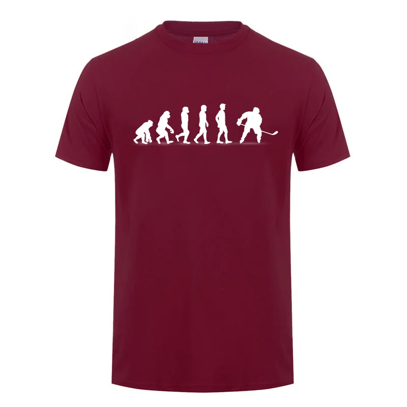 Burgundy Midnite Star Evolution Of Ice Hockeyer, Молодежный топ, Клубная хлопковая футболка, забавные подарки на день рождения для игрока Ice Hockey, Мужская футболка - Цвет: Burgundy