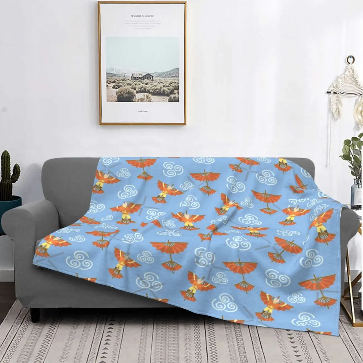 Aang Glider Pattern Blanket Bedspread Bed Plaid Towel Hoodie On The | Дом и сад