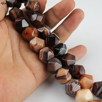 

Natural AAA+ Fine Persian Onyx polyhedral Agate Stone Beads For Jewelry Making DIY Bracelet Necklace 15MM Strand 15''