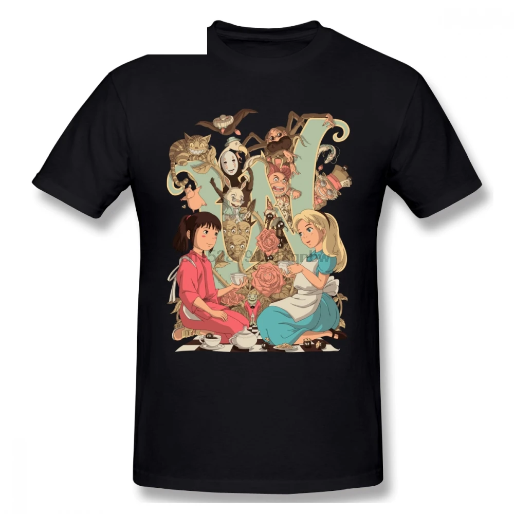 Howls Moving замок Wonderland Мужская футболка Прямая поставка Повседневная 4XL 5XL 6XL хлопок