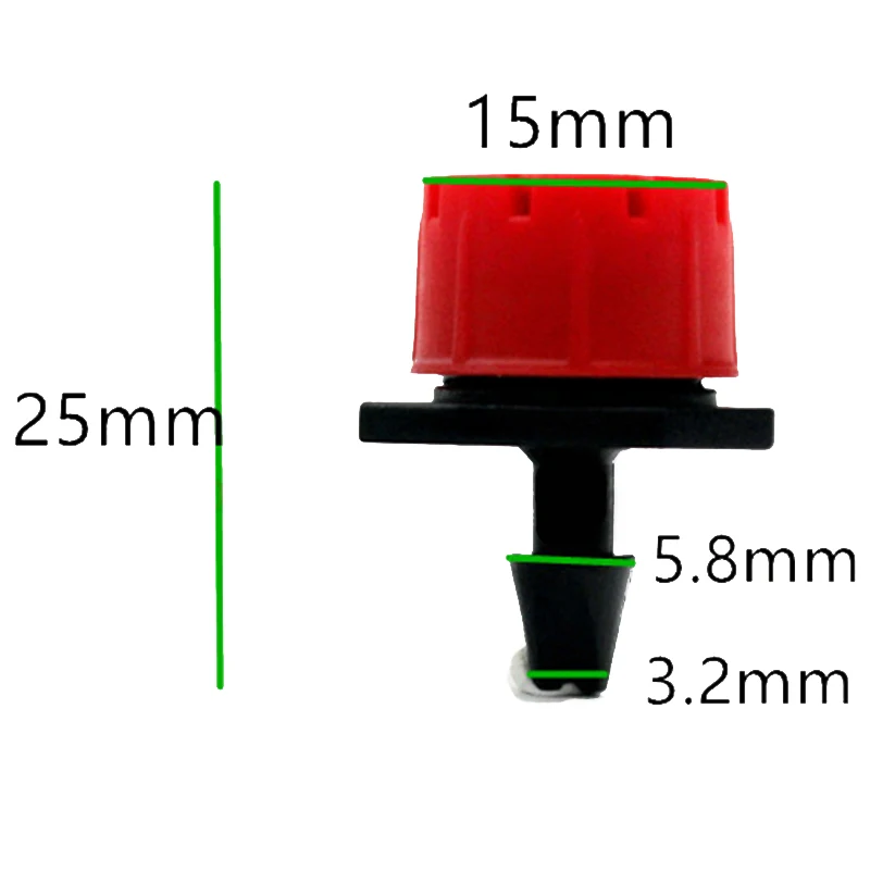 Botique-400Pc 8 отверстий красная Автоматическая насадка для полива капельного орошения регулируемый поток капельного микросопла капельного излучателя капельного орошения