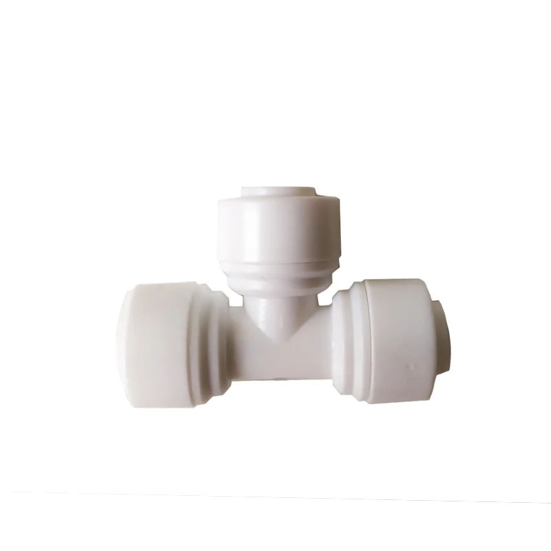 

3 Way T shaped Tee 1/4 inch 6.4 mm OD Hose Tube Push In slip lock Quick Fitting Connector Adapters 50 pcs