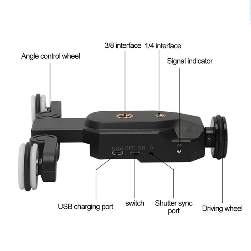 Portable Wireless Motorized Camera Video Dolly Camera Slider Car Mini Slider with Remote Control Phone Holder Ball Head