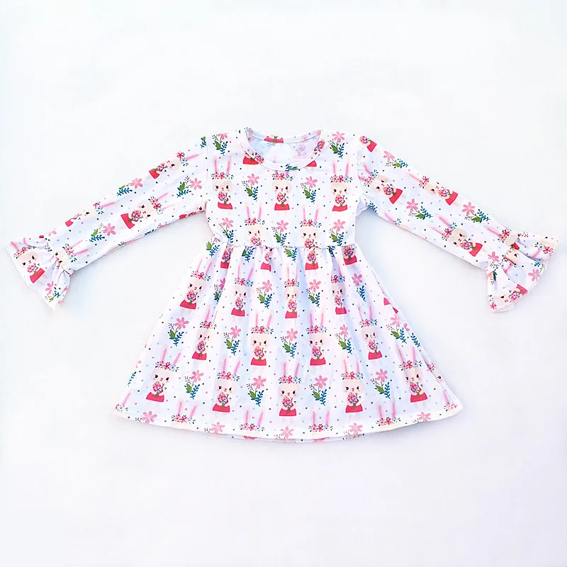 Новинка года; пасхальное платье для маленьких девочек; Boutqiue; Детские платья с пасхальными яйцами для девочек; платья из молочного шелка для девочек; Пасхальный костюм; одежда - Цвет: WBLBXLYQ-34