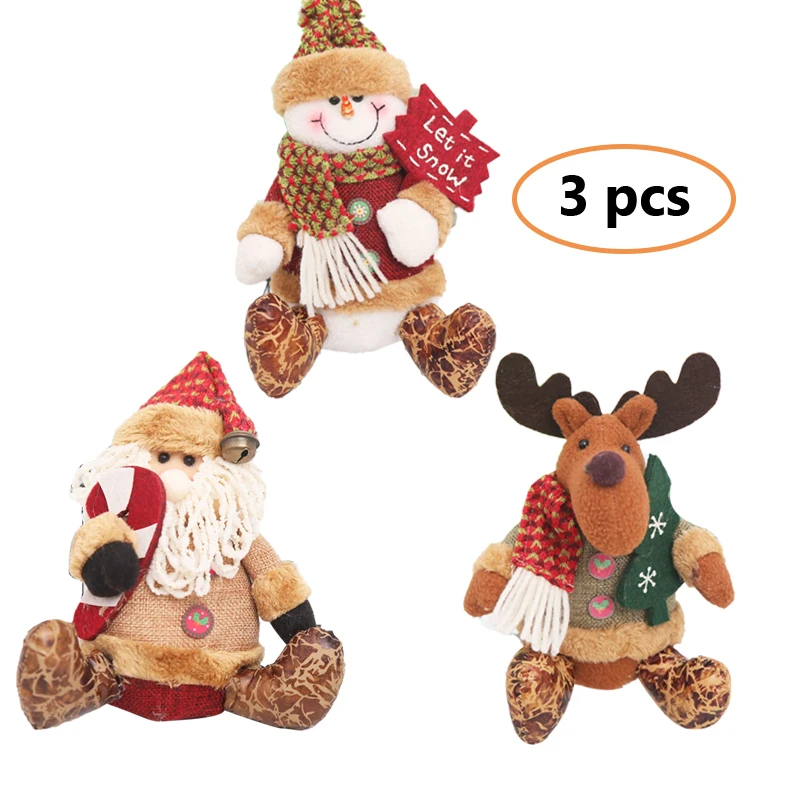 Большие размеры Рождественские куклы выдвижной Санта-Клаус снеговик лося игрушки рождественские фигурки Рождественский подарок орнамент с рождественской елкой для детей красный