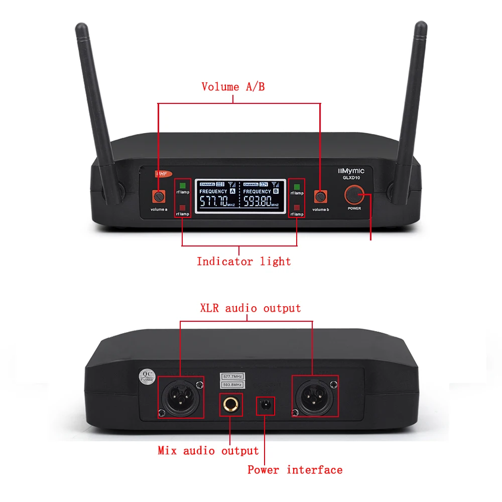 iiiMymic new arrival dual wireless microphone UHF