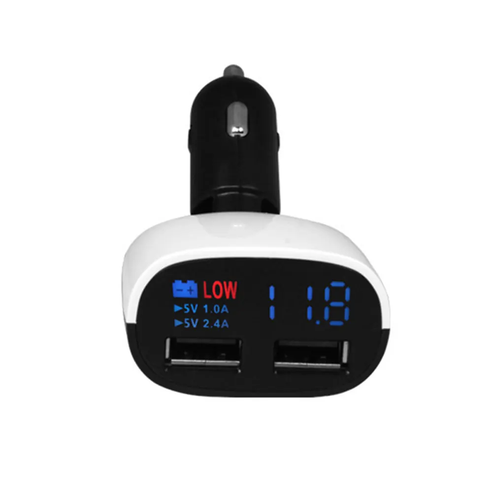 

3.4A Dual USB Car Charger with LED Current Voltage Display for Mobile Phones Tablets Car Styling