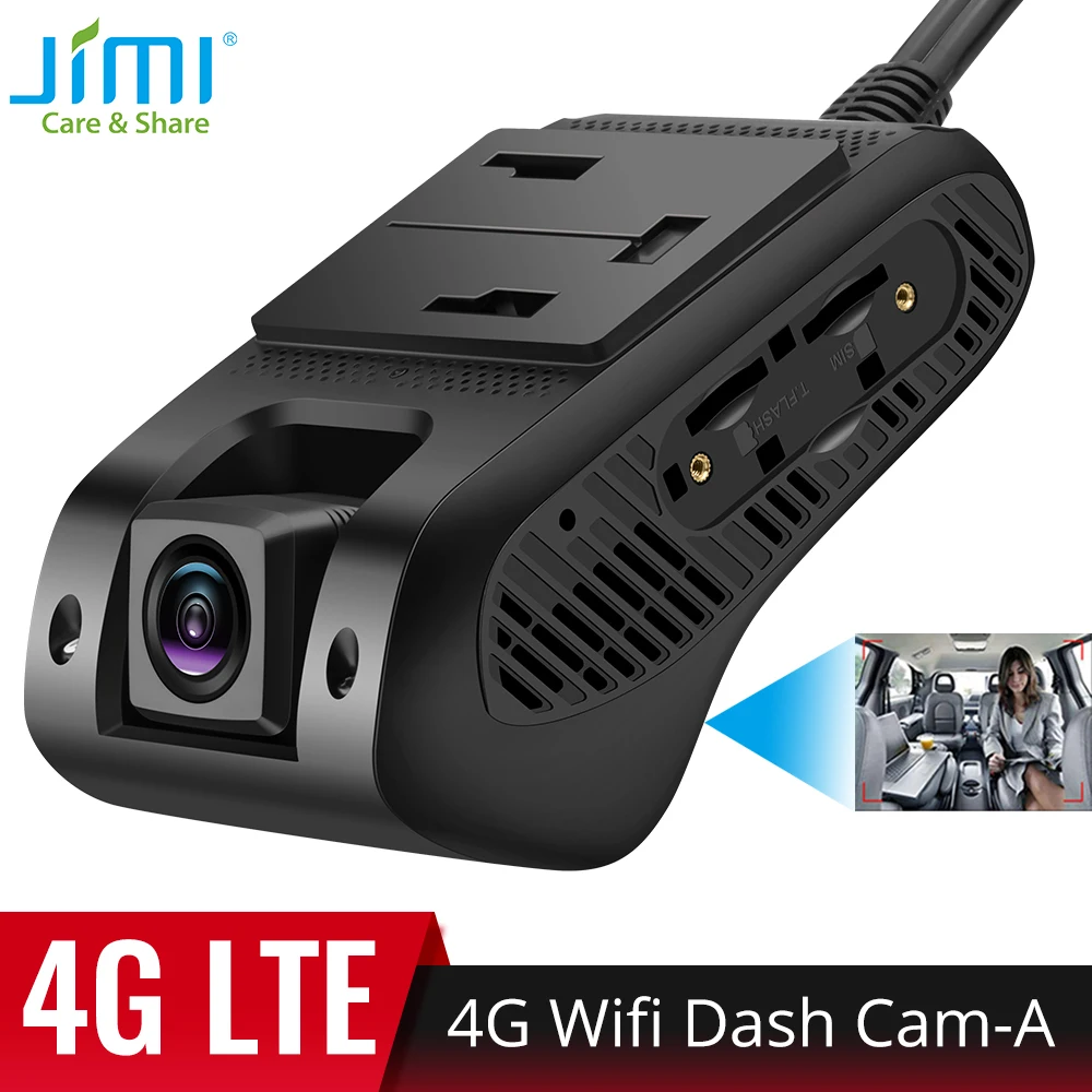 JIMI JC400P-A WIFI 4G Car Tracking Cam with Two Live Stream Video GPS Tracker Cut-Off Fuel Remote 1080P DVR Bluetooth Google Map