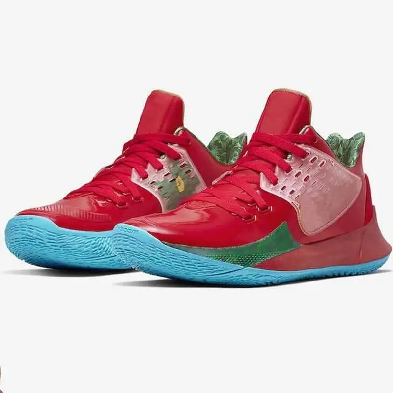 Классическая обувь Kyrie 5; обувь для спорта на открытом воздухе; спортивная мужская баскетбольная обувь; Foamposite; кроссовки для мужчин; цвет синий, розовый; обувь с высоким берцем; большие размеры