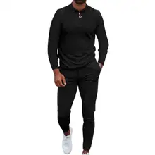 

65% Dropshipping!!Solid Color Men Tracksuit Set Elastic Waist Skin-friendly Long Sleeve Pockets Sports Suit for Fitness