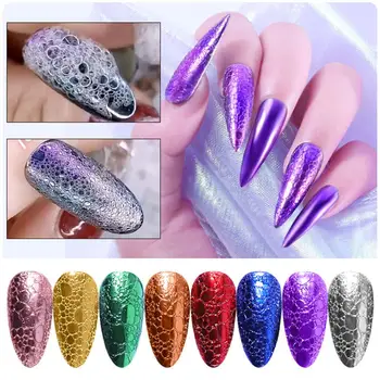 

Newest 12 Colors/set 3D Nail Glitters Gold Silver Mirror Powders Bubble Nails Foam Chrome Pigment Dust DIY Nail Art Decorations