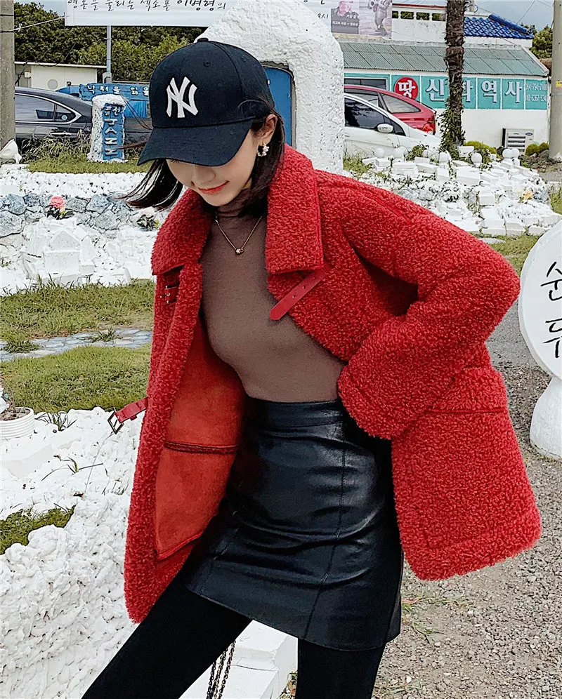 Women Winter Warm Faux Fur Coat Fashion Teddy Coat Lamb Fur Jacket Casual Batwing Sleeve Bomber Jacket Parka Outwear