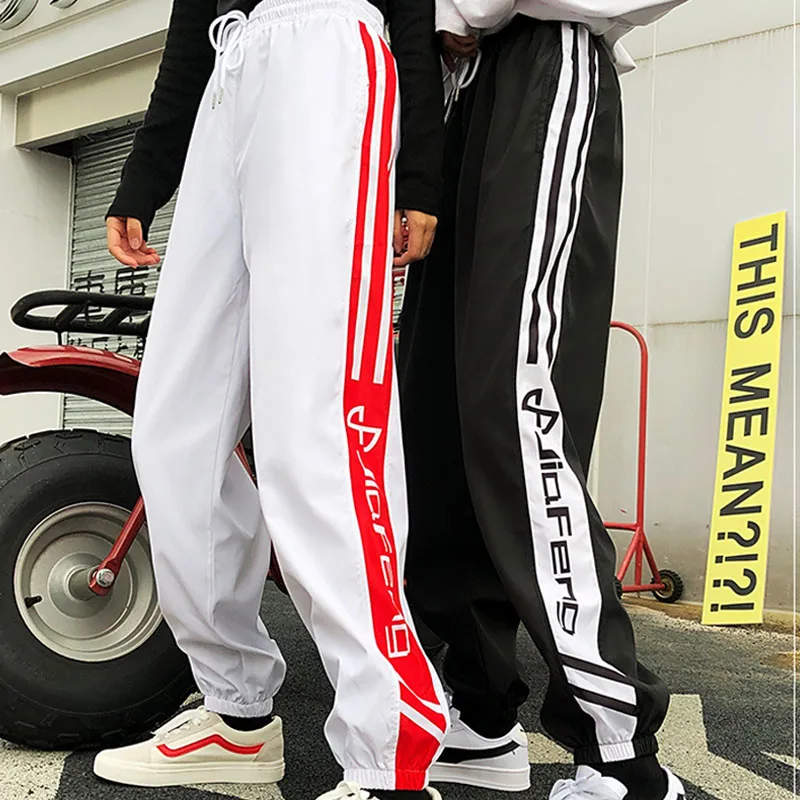 Harajuku стиль BF Корейская версия тренда луча ноги комбинезоны эластичный пояс был тонкий и тонкий повседневные женские брюки