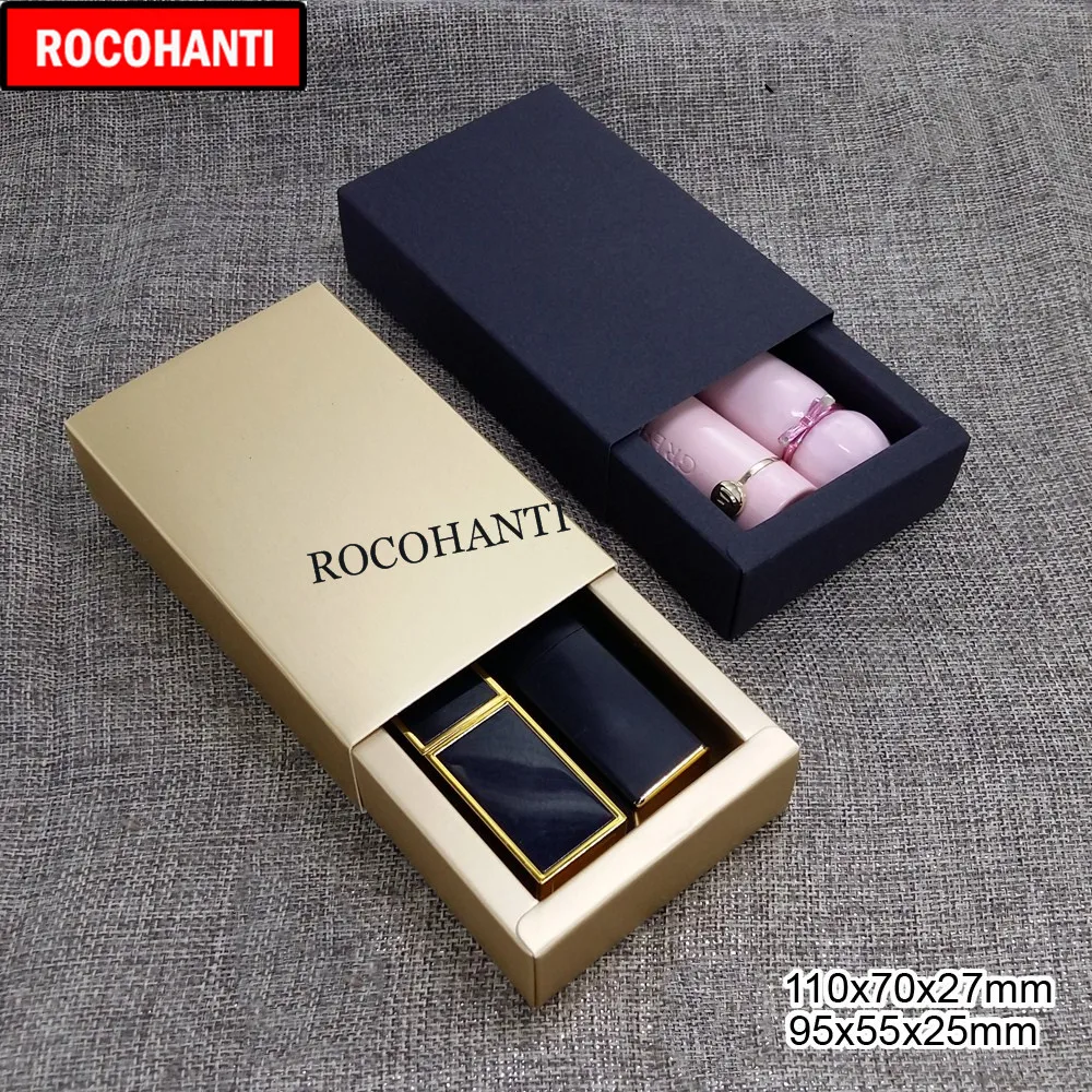 

50x Customized Art Paper Sliding Lipstick Packing Boxes for 2pcs Lip Stick Fancy Printing Empty New Design Packaging Box