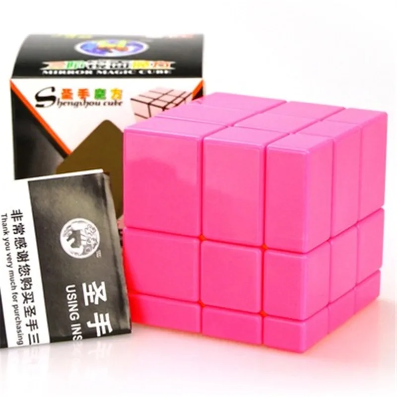 ShengShou S 3x3x3 магические кубики 57 мм зеркальные блоки с литым покрытием 3x3x3 магический куб скоростная головоломка Кубики Игрушки для детей Детский подарок - Цвет: pink