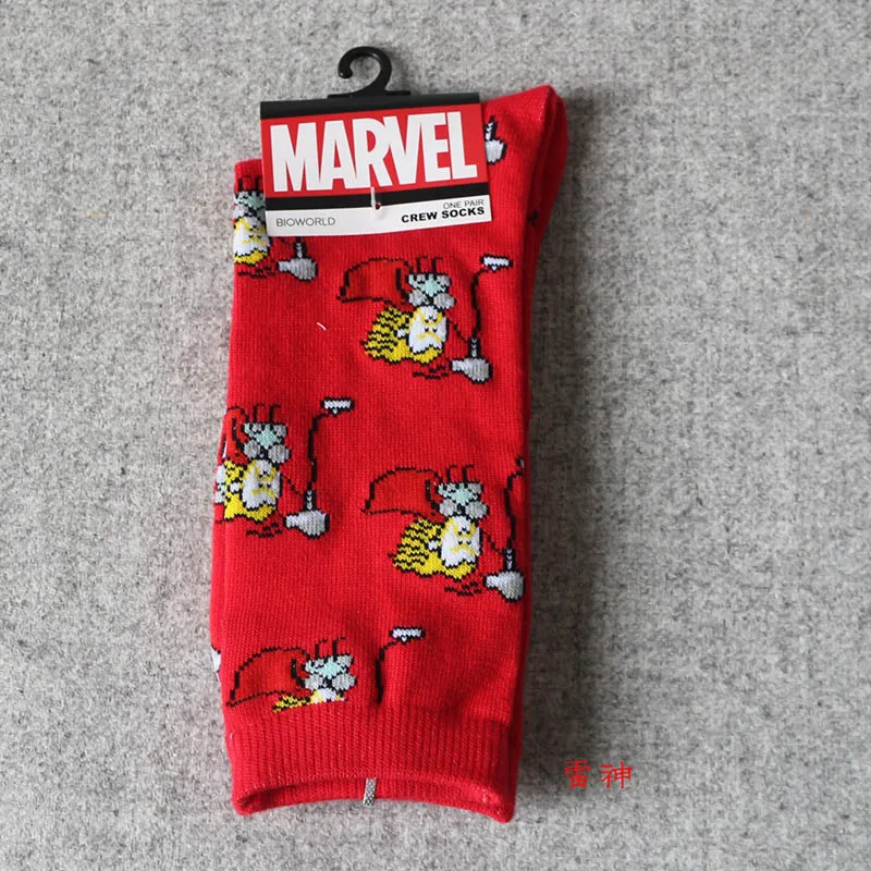 Герой комиксов Marvel General мужские носки с героями мультфильмов, Железный человек, Капитан Америка, по колено, теплые, сшитые, с рисунком, противоскользящие, повседневные носки - Цвет: 8