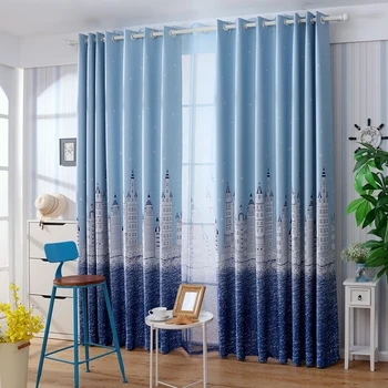 

Bedroom Castle Blackout Curtains Golden Children's Furniture Living Room Decorative Curtains Children's Curtains
