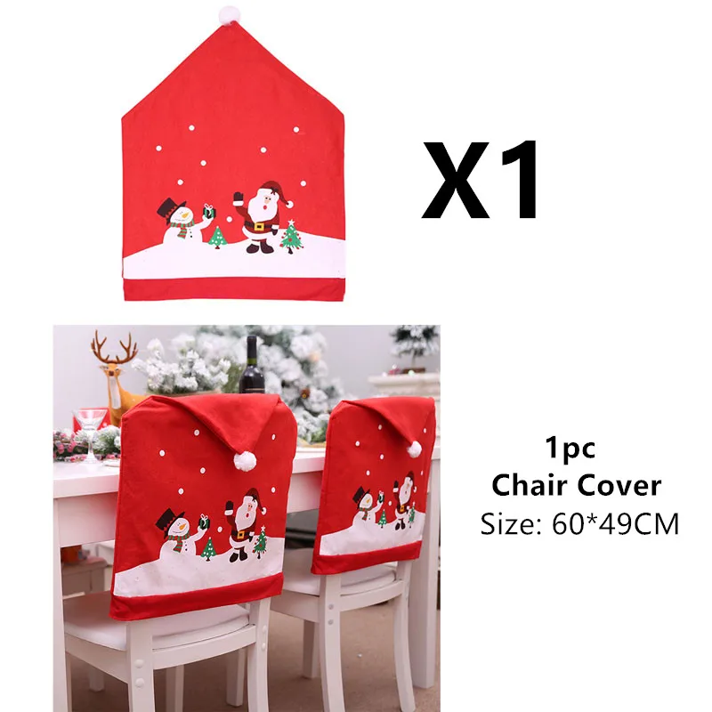 Santa Chair Cover Новогодние подарки, рождественские чулки, рождественские украшения для дома, носки, Рождественский Декор - Color: Santa Chair Cover