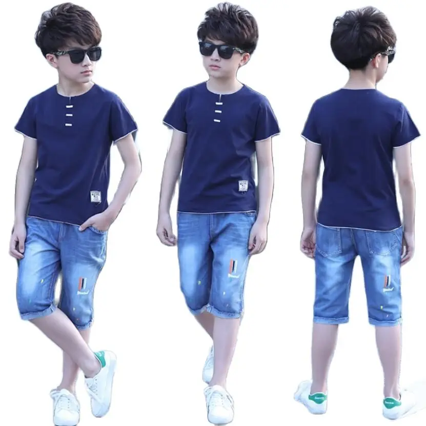 Shirt+pant Clothes Sets Sport Pants Jeans Tops Summer Baby