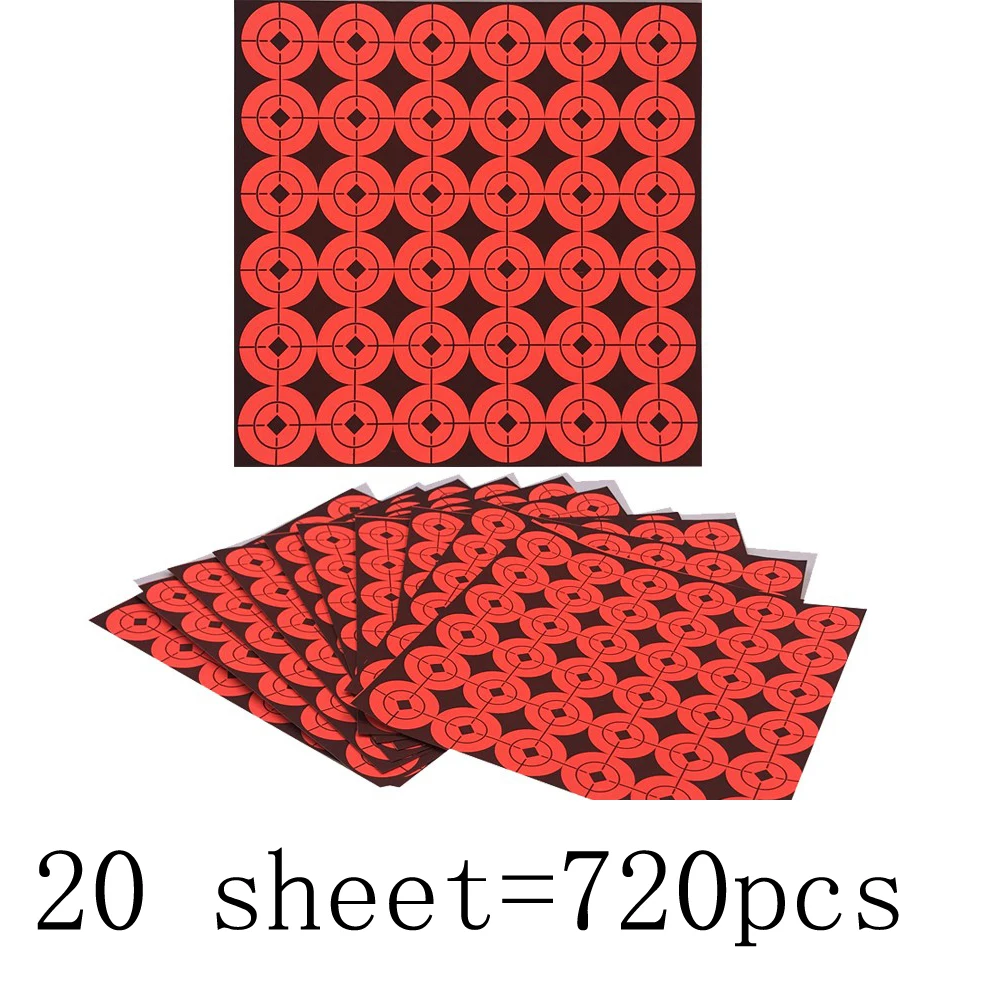 

20 sheet in total 720 pcs 2.5cm Self adhesive Target stickers for shooting