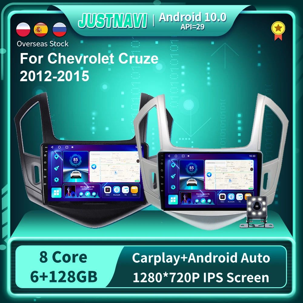 head unit JUSTNAVI QT10 Android 10.0 Car Radio Video Player For Chevrolet Cruze J300 J308 2012 - 2015 GPS Serero Carplay 8G 128G No 2 din car screen video player