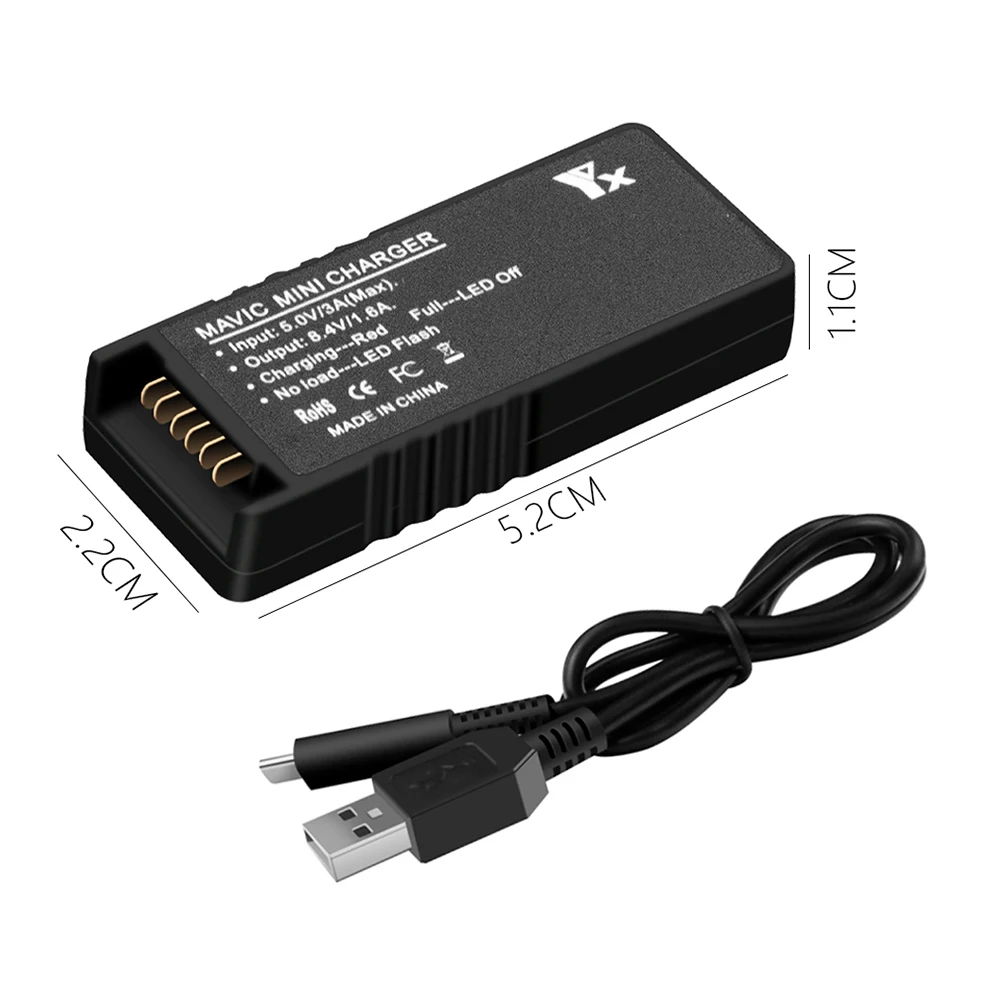 Портативное зарядное устройство для DJI Mavic Mini USB со светодиодным индикатором мини