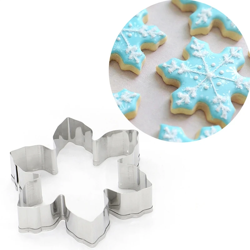 

Stainless Steel Christmas Cookie Cutter Snowflake 3d Cookie Molds Bakeware Baking Mold Gingerbread Biscuit Cutter