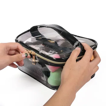 

Marbling PVC Transparent Cosmetic Bag Waterproof Hand Multi-functional Large Capacity Travel Bag Bucket Bag