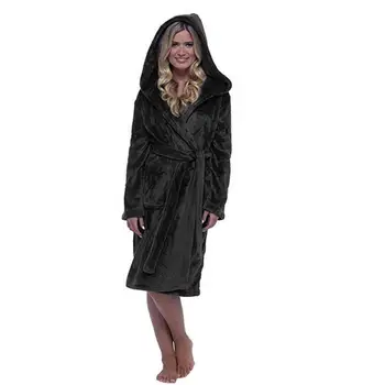 

Women Winter Plush Lengthened Shawl Bathrobe Home Clothes Long Sleeved Robe Coat bathrobe women peignoire femme #s