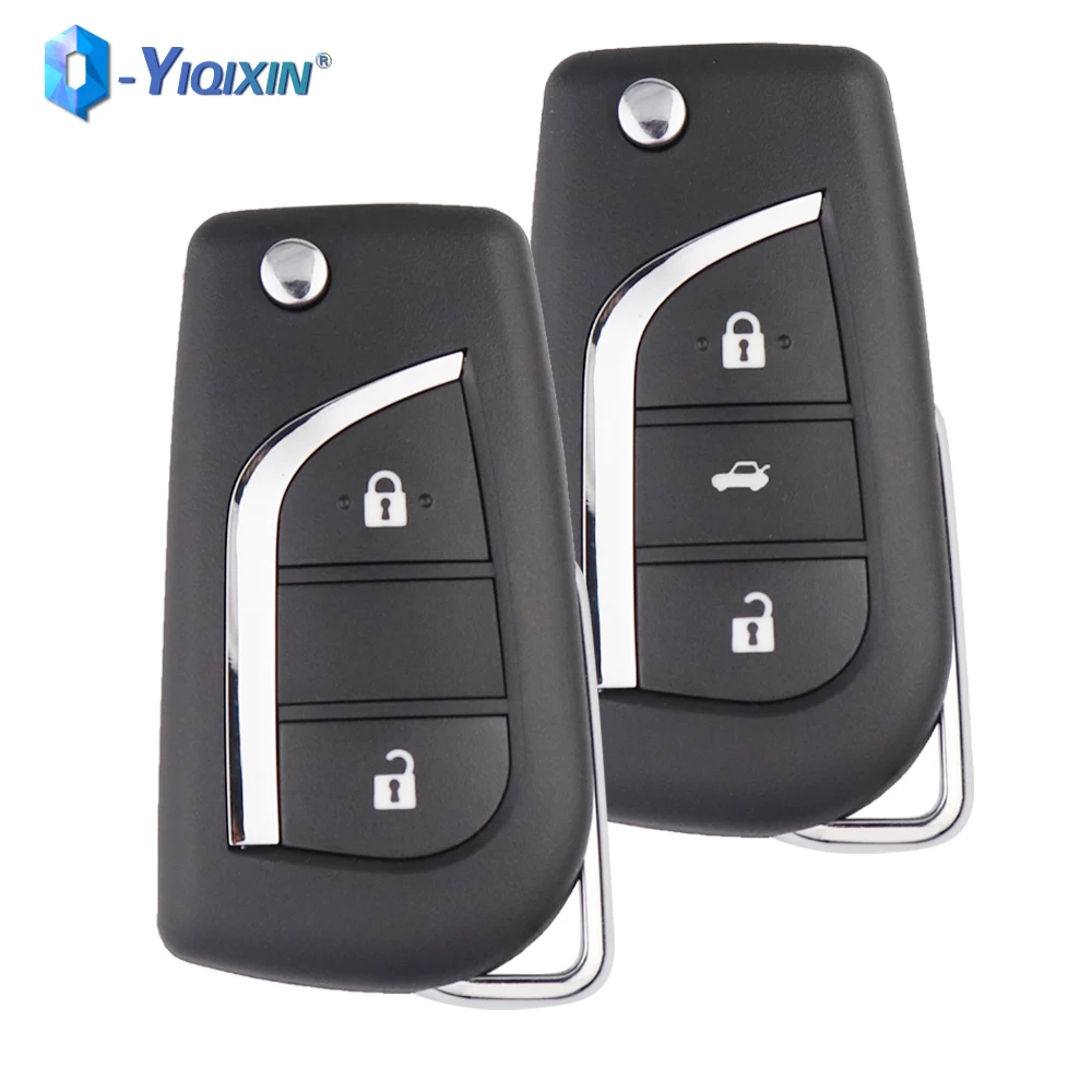 YIQIXIN 2/3 Buttons Remote Car Key Shell Replacement Flip Folding Case For Toyota Corolla RAV4 New VIOS 2013 TOY48 Unuct Blade yiqixin ews system car remote control key for old bmw mini cooper s r50 r53 2005 2006 2007 fob shell 315 433mhz hu92 uncut blade