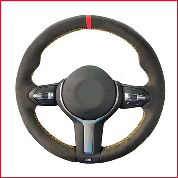 

MEWANT Black Suede Steering Wheel Cover for BMW M Sport F30 F31 F34 F10 F11 F07 F45 F46 F22 F23 M235i M240i