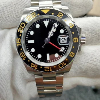 

Design Brand Luxury Men's Watch Automatic Mechanical Watch GMT Stainless Steel Sapphire Waterproof Business Sterile Black 28