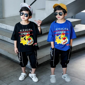 

2 Pieces Tracksuit Size 4 6 8 10 12 14 Years Summer Boys Girls Cotton Clothing Sets Kids Teenager Cotton T-shirt Shorts Outfits