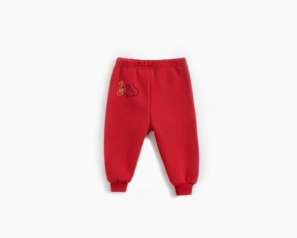 Children's suit autumn and winter new cotton boy sports sweater+ sports pants cartoon fashion print girl long sleeve suit